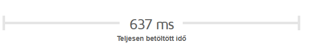 Mobil weboldal sebesség mérés: 637 ms betöltési idő. Digiösvény mobil optimalizálás eredménye.