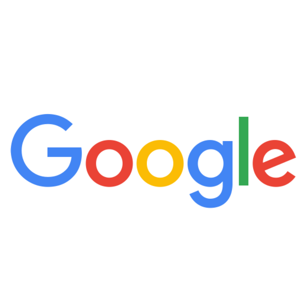 A Google színes logója fehér háttéren